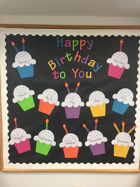 Birthday bulletin board for preschool class Birthday Wall Ideas, Preschool Birthday Board, Birthday Chart Classroom, Birthday Bulletin Board, Preschool Birthday, Birthday Board Classroom, Class Birthdays, Birthday Bulletin Boards, Birthday Bulletin