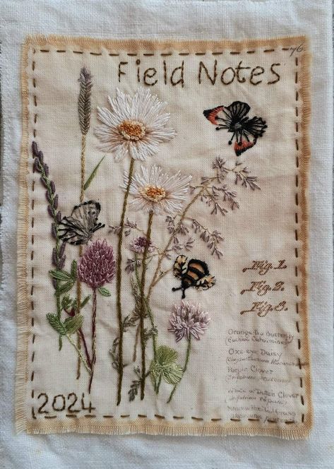 Autumn Slow Stitching, Hand Stitching Projects, Slow Stitching Projects, Field Journal, Textile Art Embroidery, Fabric Cards, Diy Embroidery Patterns, Fabric Journals, Field Notes