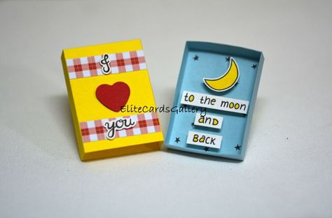 Matchstick Box Craft, Ldr Ideas, Youtube Painting, Handmade Paper Cards, Matchbox Crafts, Box Craft, Matchbox Art, Pun Card, Handmade Paper Crafts