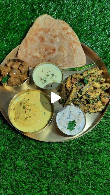 Kavita Rai on Instagram: "Shravan Somvar Special ♥️

I prepared this wonderful Satvik thali for Shravan/Savan Monday.

☘️ On the thali:-

🌸 Nutrela
🌸 Dry Arbi Masala
🌸 Rasmalai
🌸 Samak Rice Kheer
🌸 Boondi Raita
🌸 Paratha

#easycookingwithkavita #whatsonmyplate #food #onmyplate #lunchthali #trendingreels #thali #reelsinstagram #reelitfeelit #fasting #viralvideos #foodporn #vratkakhana #easyrecipes #intermittentfasting #instagood #vegetarianfood #vegthali #indianthali #veganfood #mahadev #comfortfood #mumbaifoodie #chennaifoodie #mealprep #lunchideas #indianfood #lunchbox #dessert #foodblog

This beautiful heirloom brass thali set is from @codesustain and I am obsessed with it 💕.

Use my coupon code "KAVITA12" for additional 12% off.

Keep Following @easycookingwithkavita ♥️" Savan Somvar, Shravan Somvar, Satvik Food, Boondi Raita, Rice Kheer, Veg Thali, Indian Food Recipes, Coupon Code, Food Blog