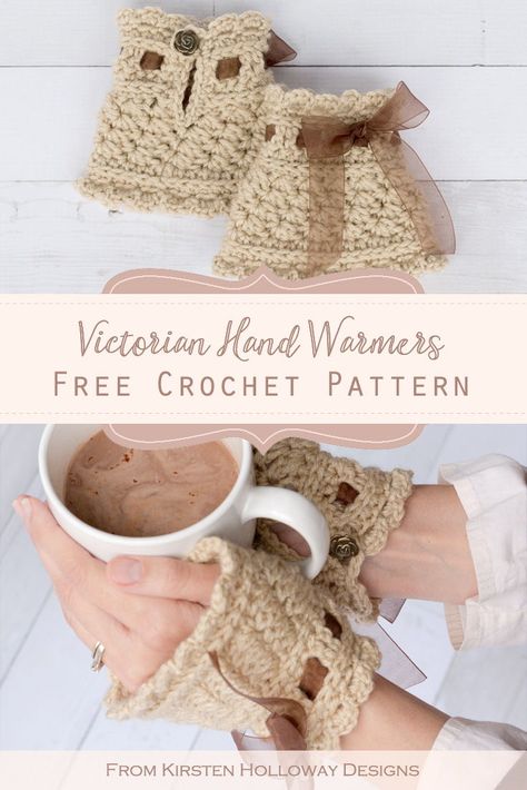 Crochet Hand Warmers Free Pattern, Knit Hand Warmers, Crochet Fingerless Gloves Free Pattern, Crochet Hand Warmers, Crochet Wrist Warmers, Loom Knitting Patterns, Gloves Pattern, Crochet Fingerless Gloves, Crochet Mittens