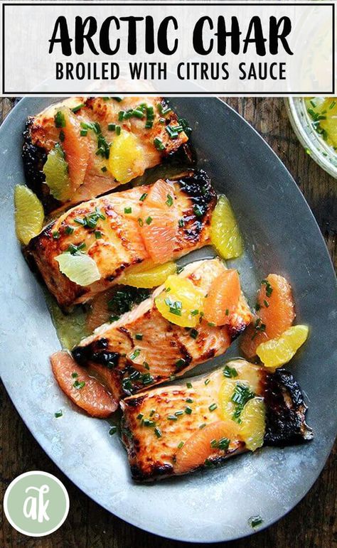 Artic Char Recipes, Citrus Sauce, Arctic Char, Healthy Shrimp, Carrots And Potatoes, Citrus Fruits, Seafood Dinner, Easy Dinners, Yummy Eats