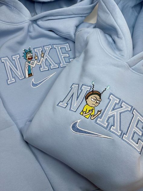 Rick And Morty Sweatshirt, Rick And Morty Hoodie, Matching Hoodies For Couples, Matching Friend, Sweatshirt Collection, Matching Hoodies, Embroidery Sweatshirt, Couples Hoodies, Embroidered Hoodie