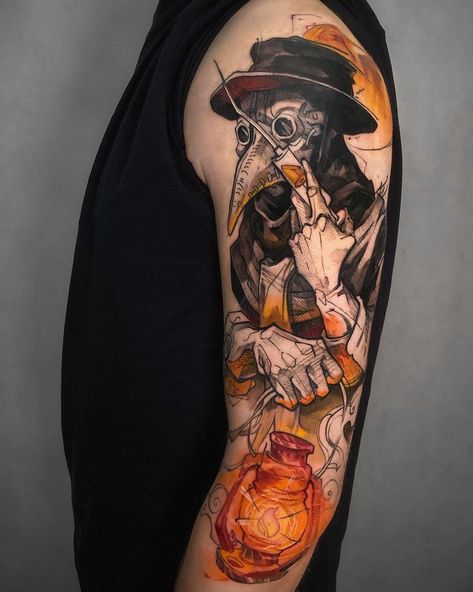 Husband Tattoo, Best Tattoo Ideas For Men, Doctor Tattoo, Plague Mask, Plague Doctors, Spooky Tattoos, Tattoo Cover Up, Best Tattoo Ideas, Tattoo Ideas For Men