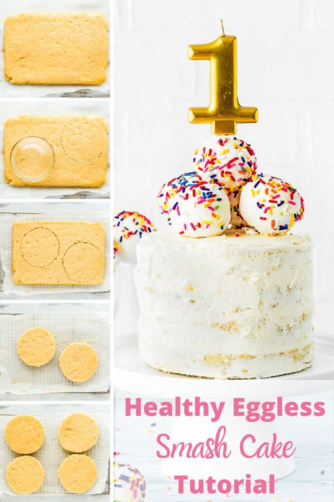 Egg Free Party Food, Blw Cake, Dairy Egg Free Cake, Cake For 1st Birthday, Diy Cake Smash Cake, Dairy Free Cake Smash, Cake Without Egg, Smash Cake Easy, Diy Smash Cake Recipe