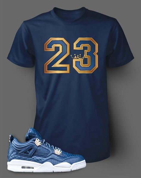 Mens Tees Design, Mens Navy Shorts, Navy T Shirt, Dope Shirt, Black Jordans, Jordan Shirts, Sneaker Tee, Air Jordan 4, Matching Jordans