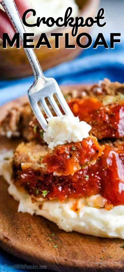 This Crockpot Meatloaf is a great way to enjoy classic comfort food, with less stress, and without tying up your oven! #spendwithpennies #meatloaf #beefrecipe #stuffing #easyrecipe #comfortfood #crockpot #crockpotmeatloaf #slowcooker #easydinner #stuffingmix Meatloaf In Crockpot, Crockpot Meatloaf Recipes, Crockpot Meatloaf, Slow Cooker Meatloaf, Crockpot Dishes, Crock Pot Slow Cooker, Crockpot Recipes Slow Cooker, Crock Pot Cooking, Meatloaf Recipes