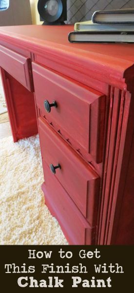 What paints to use on furniture. Informative! -os Red Chalk Paint Furniture, Chalk Paint Colors Furniture, Glaze Furniture, Red Chalk Paint, Red Dresser, Dresser Makeovers, Painted Furniture Ideas, Red Desk, Board Paint