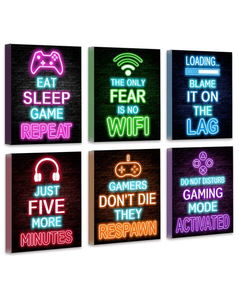 Video Game Room Signs, Teen Boy Gaming Bedroom Artwork, Game On Boys Room, Video Game. Wall. Mural, Neon Sogn Game Room, Game Posters Signs, Art For Teen Boys Bedroom, Video Game Rooms Farmhouse, Gamer Wall Art Printables