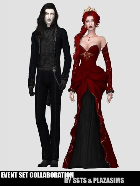 Sims 4 Vampire Clothes, Sims 4 Vampire Cc, Sims 4 Vampire, Sims 4 Cc Goth, Los Sims 4 Mods, Vampire Dress, Clothes Cc, Vampire Clothes, Free Sims 4