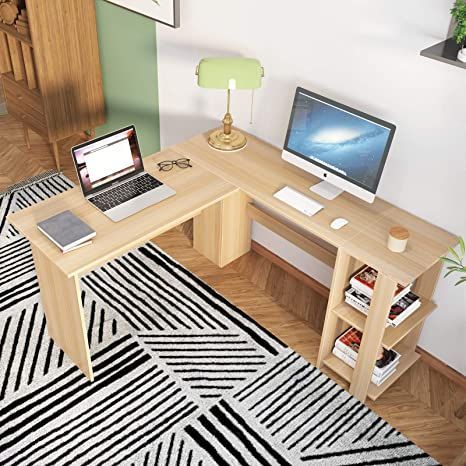 Corner Gaming Desk, L Shaped Corner Desk, Wood Computer Desk, Desks For Small Spaces, Corner Computer Desk, Office Computer Desk, Rack Design, Interior Concept, Desk Shelves