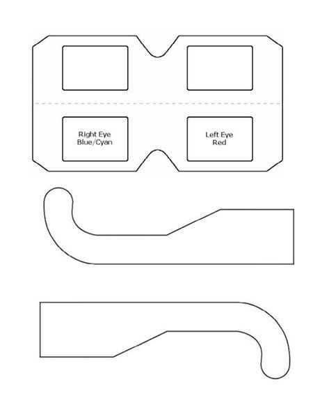 3D glasses printable template Glasses Template, Glasses Printable, Paper Glasses, 3d Movie, 3d Glasses, Papercraft Templates, Sunday School Crafts, Printable Templates, Frame Template