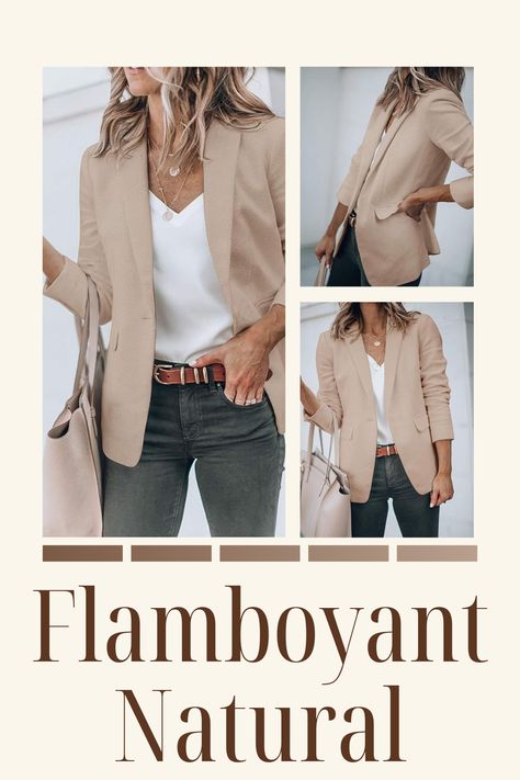 Flamboyant Natural Blazer, Flamboyant Natural Office Style, Flamboyant Natural Style, Flamboyant Natural Outfit, Natural Outfit, Casual Work Style, Flamboyant Natural, Office Suit, Casual Blazer Women