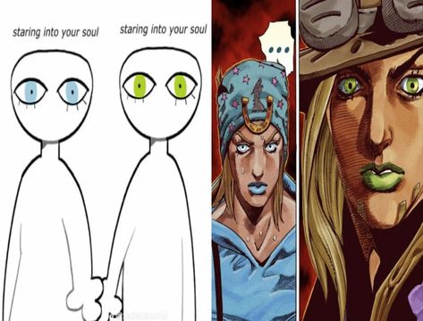 Staring Into Your Soul Memes, Steel Ball Run Johnny, Johnny Joestar Fanart, Johnny X Gyro, Gyro And Johnny, Johnny And Gyro, Gyro Johnny, Staring Into Your Soul, Steel Ball Run