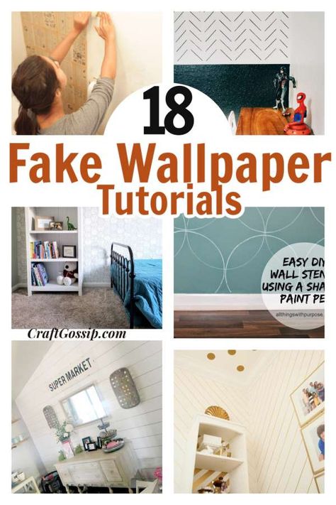 18+ DIY Fake Wallpaper Projects – Home and Garden Fake Wallpaper, Wallpaper Projects, Diy Sponges, Waverly Chalk Paint, Guest Bedroom Makeover, Accent Wall Paint, Wallpaper Project, Set Of Drawers, Faux Brick