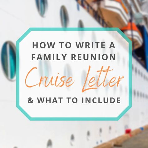 What do you need to put in a family reunion cruise letter? In this article, we shared a complete guide on what to include when writing this reunion letter! Family Reunion Banquet, Banquet Program, Family Reunion Cruise, Cruise Activities, Newsletter Template Free, Family Website, Family Reunion Planning, Reunion Ideas, Cousin Gifts