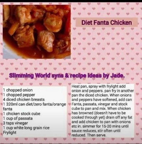 Fanta Chicken, Low Fat Baking, Slimmers World Recipes, Fakeaway Recipes, Bariatric Recipes, World Recipes, Healthy Dishes, Chicken Recipes, Cooking Recipes