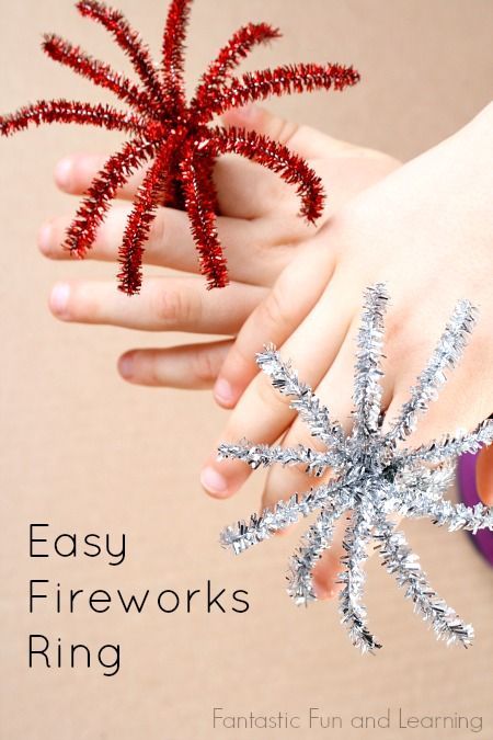 Grab some pipe cleaners and make these easy fireworks rings for New Year's Eve, the Fourth of July, or any other patriotic holidays. News Years Crafts For Kids, Fireworks Craft For Kids, New Year's Eve Crafts, Fireworks Craft, July Ideas, New Year's Crafts, Patriotic Crafts, Silvester Party, Patriotic Holidays