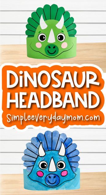 Simple Dinosaur Crafts For Preschoolers, Dinosaur Footprint Craft, Dinosaur Theme Preschool Crafts, Free Dinosaur Activities Preschool, Toddler Dinosaur Crafts, Dinosaur Week Preschool, Dinosaur Headband Craft, Dinosaur Hats Preschool, Dino Craft Preschool