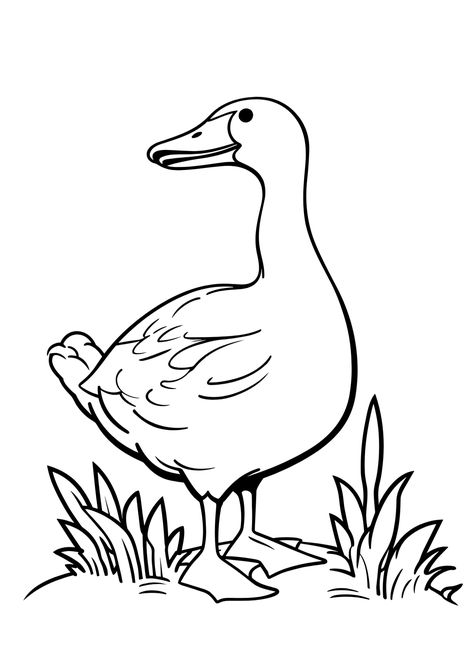 Standing Goose Coloring Page Goose Outline, Goose Coloring Pages, Cool Coloring Pages, Nature Themed, Free Coloring Pages, Nature Lovers, Free Coloring, Coloring Page, Nature Lover