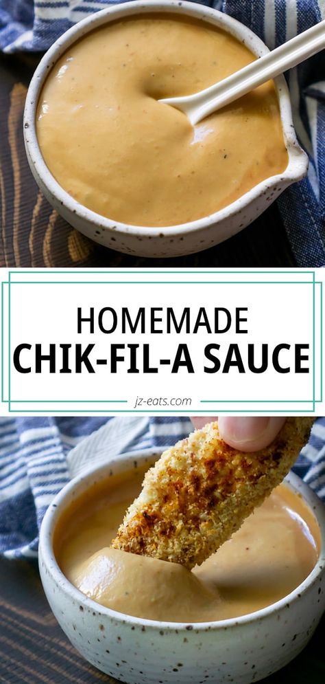 Homemade Chick-Fil-A Sauce Recipe (copycat) Filet Sauce, Honey Barbecue Sauce, Chick Fil A Sauce, Honey Barbecue, Condiment Recipes, Spice Recipes, Copycat Recipe, Chick Fil A, Homemade Sauce