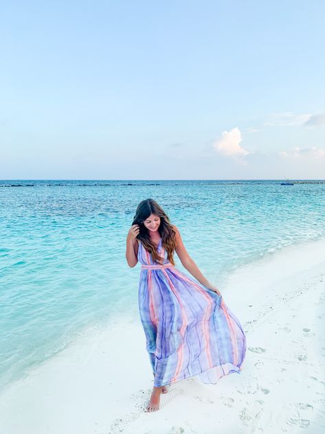 Rainbow Dress Honeymoon in Maldives - Chasing Cinderella Outfit For Honeymoon Womens Fashion, Maldives Trip Outfits, Honeymoon Dresses For Women, Honeymoon Dresses For Maldives, Maldives Outfit Ideas Women Indian, Dress For Maldives, Beach Dressing Ideas For Women, Dresses For Maldives, Maldives Fashion Outfits