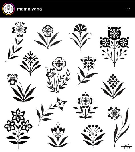 Polish Tattoos, Scandinavian Tattoo, Minimalist Tattoo Ideas, American Traditional Tattoo Ideas, Traditional Tattoo Flowers, Traditional Tattoo Ideas, Tattoo Filler, Tattoo Flash Sheet, Hand Poked Tattoo