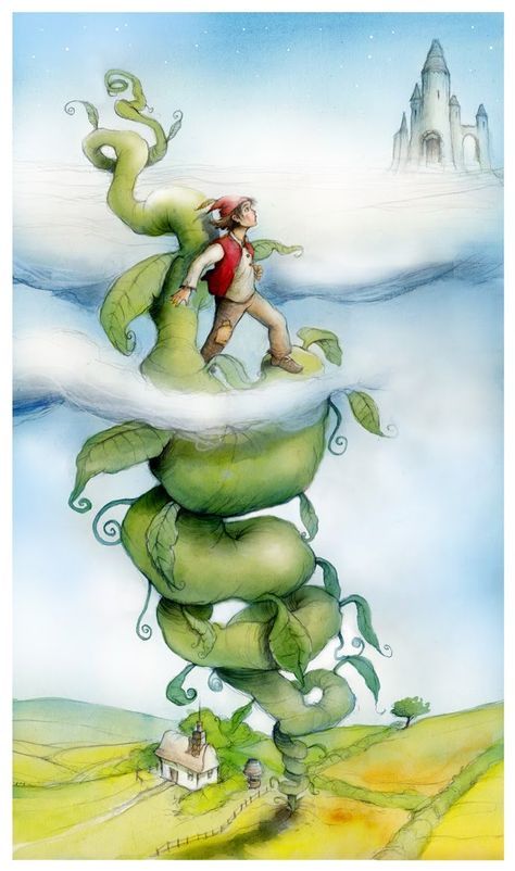 Beanstalk Drawing, Jack The Giant Slayer, Fairytale Nursery, Norse Myth, Some Beautiful Pictures, Jack And The Beanstalk, Classic Fairy Tales, Picture Illustration, Fairytale Art