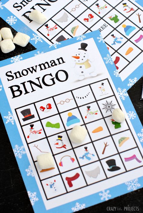 PRINTABLE SNOWMAN BINGO GAME...By Amber Print this free Snowman Bingo Game to play in the winter with the kids. Snowman Bingo, Winter Wonderland-party, School Christmas Party, Snowman Party, Printable Snowman, Winter Classroom, Winter Kindergarten, Kids Christmas Party, Winter Wonderland Party