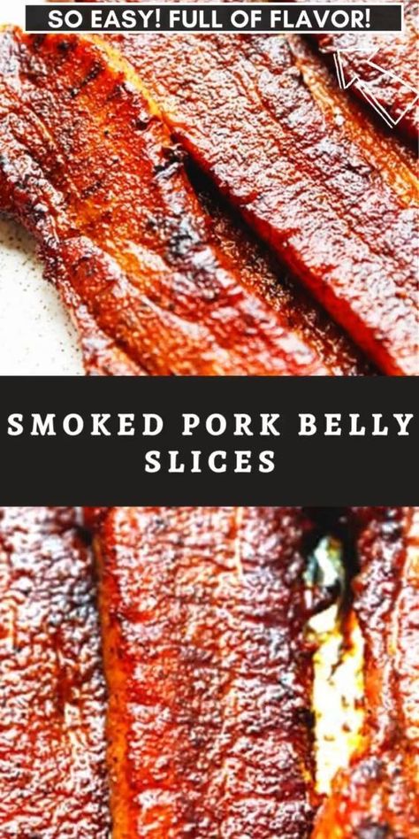 Pork Belly Recipes Easy, Thick Bacon, Smoked Ham Recipe, Smoked Pork Belly, Pellet Smoker Recipes, Pork Belly Slices, Honey Pork, Pellet Smoker, Homemade Sauce Recipes