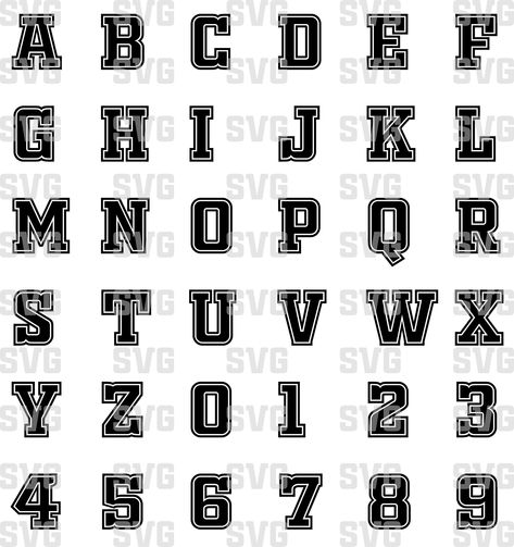 Varsity Font Svg Varsity Letters Sport Font Alphabet Svg image and visual related images Varsity Letter Ideas, W Font, Jersey Font, Varsity Font, Varsity Letters, Sports Fonts, Outline Fonts, Varsity Letter, Font Alphabet