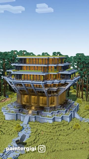 Modded Minecraft Base Ideas, Interactive Minecraft Builds, Base Layout Minecraft, Modded Minecraft Base, Minecraft Brutalist Architecture, Minecraft Modded Base, Minecraft Army Base, Minecraft Compound, Minecraft Big Base Ideas