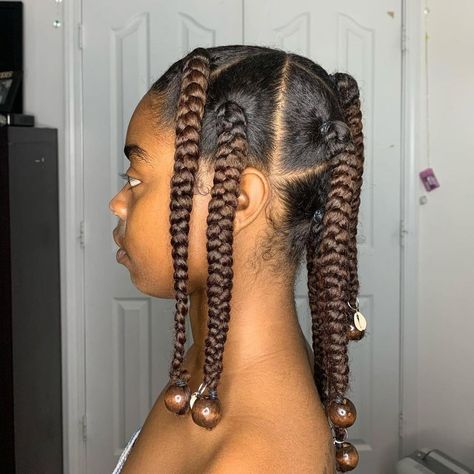 LongHairDontCare Grow Oil on Instagram: “📸 @cubancurlz_ ・・・ ➿ B R A I D S & B E A D S➿ 🤎🐚🤎 . 𝑳𝑰𝑲𝑬. 𝑪𝑶𝑴𝑴𝑬𝑵𝑻. 𝑺𝑯𝑨𝑹𝑬 . 𝑭𝑶𝑳𝑳𝑶𝑾 @longhairdontcaregrowoil for more Healthy Hairstyle…” Braids Natural Hair, Chunky Braids, Boring Hair, Like Comment Share, S B, Black Girls Hairstyles, R A, Girl Hairstyles, Natural Hair