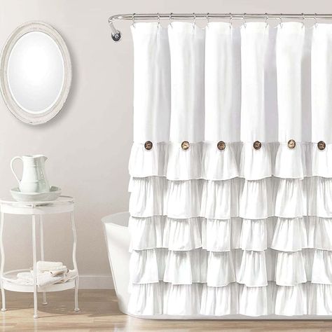 White Ruffle Shower Curtain, Ruffle Shower Curtain, Shower Curtain Farmhouse, Shabby Chic Shower Curtain, Shabby Chic Shower, Luxury Shower Curtain, Elegant Shower Curtains, Ruffle Shower Curtains, Cute Shower Curtains