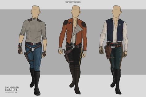 Smuggler costume concepts , Jon ,The Pipe Dreamer on ArtStation at https://www.artstation.com/artwork/VP2Gb Edge Outfits, Scifi Fashion, Dnd Armor, Star Wars Disneybound, Galactic Starcruiser, Costume Concepts, Mario Cosplay, Series Ideas, Jedi Costume