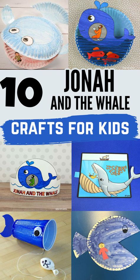 Teach a lesson on obedience with these 10 Jonah and the whale crafts for kids. Use paper plates or printable template to make these easy and engaging Bible story Jonah and the big fish crafts for preschoolers, kindergarteners and elementary school age kids. Follow the step by step instructions for an easy crafting experience. Great for farmer skills these Bible preschool crafts are perfect for daycare or to make in the classroom. Jonah And The Fish Activities, Scuba Vbs Preschool Crafts, Jona And The Whale Craft, Jonah And The Whale Activities Preschool, God Created Animals Craft Preschool, Jonah And The Whale Bulletin Board, Preschool Jonah And The Whale Craft, Jonah And The Big Fish Craft Preschool, Jonah And Whale Craft