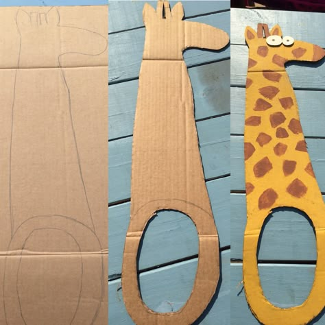 Cardboard Giraffe, Animal Costumes For Kids, Fancy Dress Costumes Kids, Giraffe Costume, School Kids Crafts, Box Costumes, Giraffe Head, Bug Crafts, Diy Costumes Kids