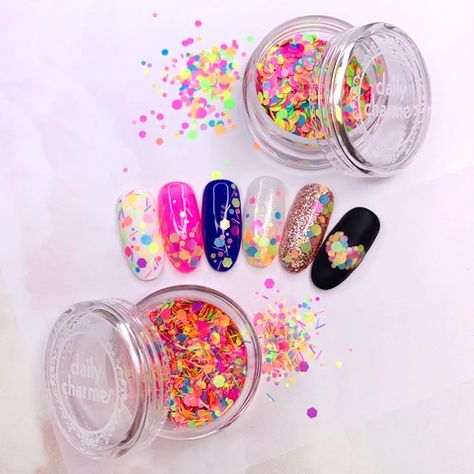 (1) Nail Art Glitters – Page 2 – Daily Charme Confetti Nails, Bright Summer Nails, Glitter Dust, Diy Nail Designs, Rainbow Glitter, Neon Nails, Glitter Nail Art, Mani Pedi, Diy Nails