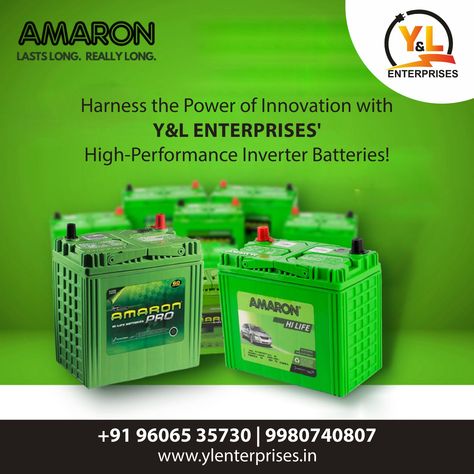 Unleash Power & Innovation! 💡⚡️ Amaron + Y&L Enterprises = Uninterrupted Energy! Contact us at +91 9606535730 or visit website https://ylenterprises.in #Amaron #YLEnterprises #PowerInnovation #UninterruptedEnergy #batteries #highpower #performance #qualified #trusted #bestchoice #bestquality #batterypowered #InverterBattery #choosenow #buynow Amaron Battery, Visit Website, Longer Life, Higher Power, Ghana, Batteries, Contact Us, Energy