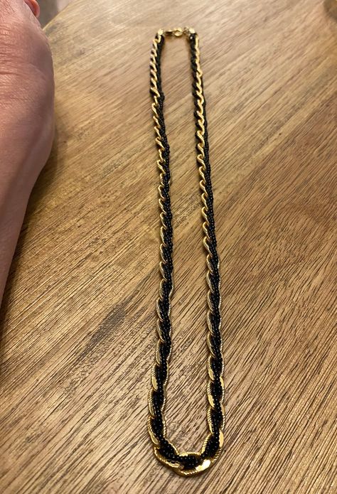 Excited to share the latest addition to my #etsy shop: Vintage Trifari Gold Tone Vintage Black Lariat Jewelry, Vintage Gold-tone Multi-strand Necklaces, Vintage Trifari Earrings, Vintage Brown Hand-strung Beaded Necklace, Vintage Trifari, Mother Birthday, Black Seed, Mother Birthday Gifts, Rope Necklace