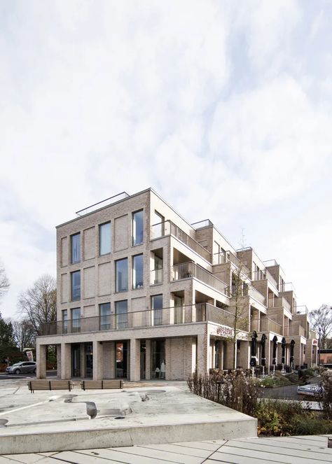 Atelier Lorentzen Langkilde, Alessia Cacopardo · Billund Terrace · Divisare Terraced Building Architecture, Apartment With A View, Terrace House Design, Stacked Blocks, Terrace Apartment, Terrace Building, Collective Housing, Brick Arch, Apartment Terrace