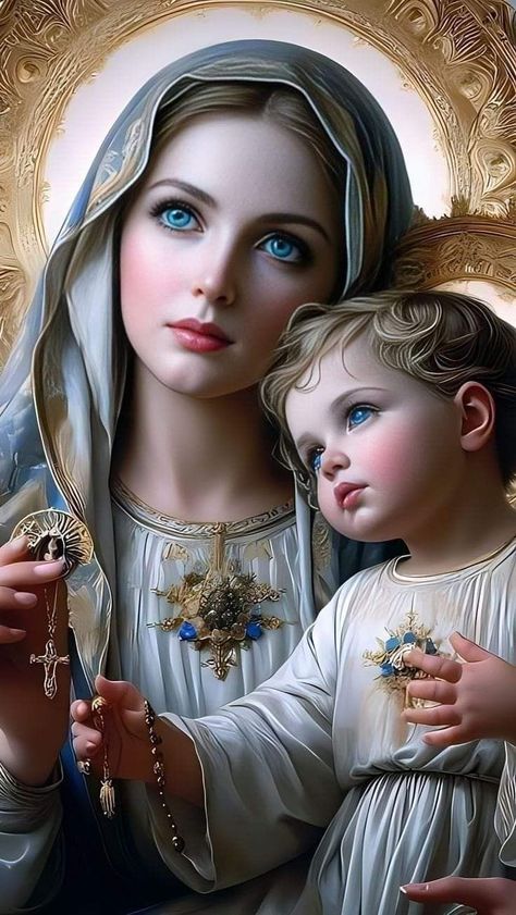 Mother Mary Wallpaper, Mary Jesus Mother, Jesus Christ Illustration, Mother Mary Pictures, Blessed Mother Statue, Jesus Mother, Virgin Mary Art, Mother Mary Images, Images Of Mary