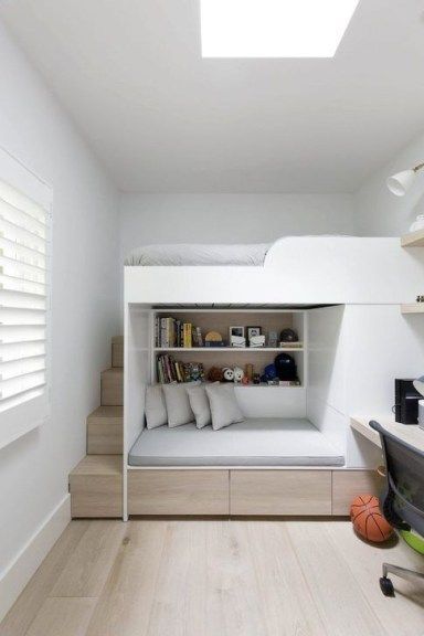 Boys Bedroom Modern, Modern Boys Bedroom, Reka Bentuk Bilik Tidur, A Loft Bed, Bunk Bed Rooms, Design Ložnic, Amazing Bedroom Designs, Modern Bunk Beds, Hiasan Bilik Tidur