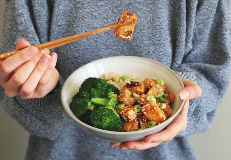 The Best Vegan Sweet and Sticky Tofu — madeleine olivia Madeline Olivia, Madeleine Olivia, Cooking For Friends, Sticky Tofu, Asian Diet, 2b Mindset, Marinated Tofu, Menu Food, Extra Firm Tofu