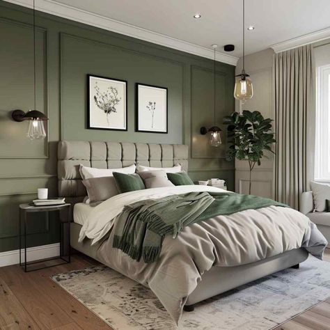 Warm Transitional Interior Design, Guest Bedroom Lighting, Rustic Guest Bedroom, Guest Bedroom Bedding Ideas, Transitional Color Palette, Scandinavian Bedroom Ideas, Guest Bedroom Colors, Guest Bedroom Bedding, Perete Accent