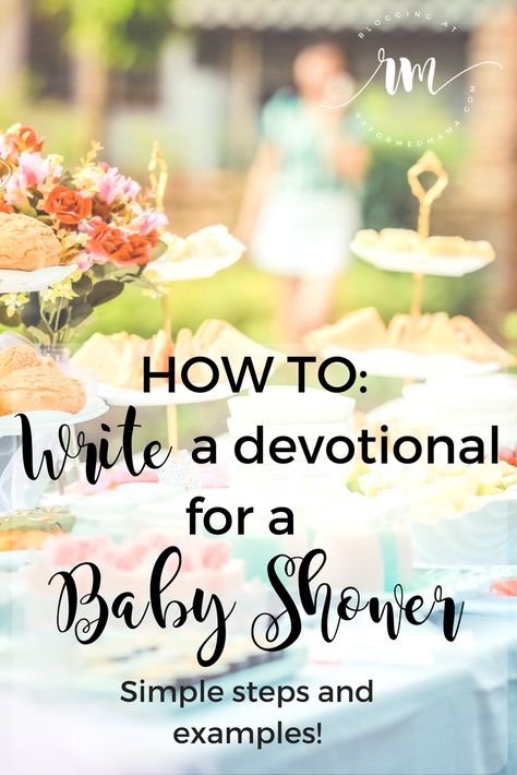 How to Write a Christ-Centered Baby Shower Devotional - including examples and things to make sure you don't forget! Baby Shower Devotional Christian, Christian Baby Shower Games, Christian Baby Shower Ideas, Christian Baby Shower Themes, Mother Blessing, Devotional Ideas, Christian Baby Shower, Baby Beaver, Prayer Poems