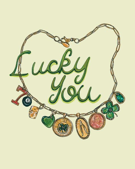 You Are My Lucky Charm, Creative Quotes, Eight Ball, Artist Custom, Quotes Wall Art, Lucky Penny, Necklace Art, Number 7, Lucky Charms