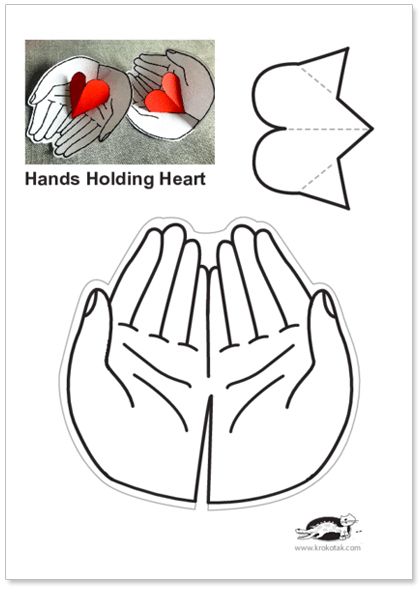 krokotak | Hands Holding Heart Hands Holding Heart, Snowflake Wall, Bible Crafts Sunday School, Jesus Crafts, Diy Preschool, Children's Church Crafts, Holding Heart, Make Flowers, Sunday School Kids