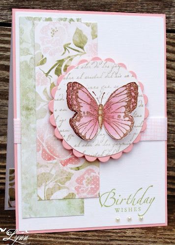 Creative Crafts by Lynn: Spring Butterfly Butterflies Crafts, Butterfly Cards Handmade, Butterfly Birthday Cards, Happy Birthday Cards Printable, Spring Butterfly, Homemade Greeting Cards, Homemade Birthday Cards, Pink Cards, Birthday Cards Diy