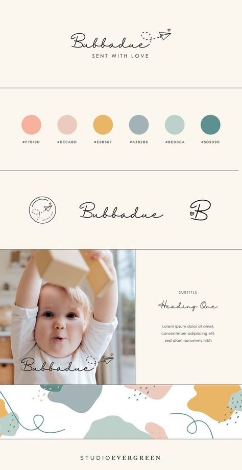 Branding Identity Logos Design | Brand Identity Template | Brand Identity Packaging Design #business #logo #logodesing #design Baby Brand Logo Design, Baby Packaging Design, Baby Brand Identity, Baby Graphic Design, Brand Identity Template, Cute Branding, Baby Logo Branding, Kids Branding Design, Baby Branding